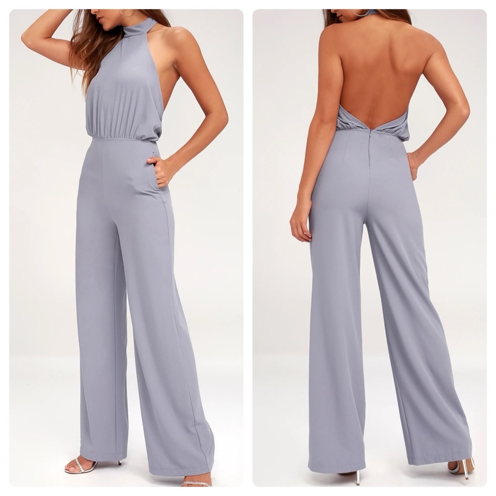 NWT Lulus Moment For Life Halter Jumpsuit Lavender Sz Medium